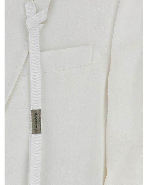 Ann Demeulemeester White Agnes Blazer And Suits