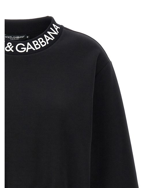 Dolce & Gabbana Black Logo Embroidery Sweatshirt