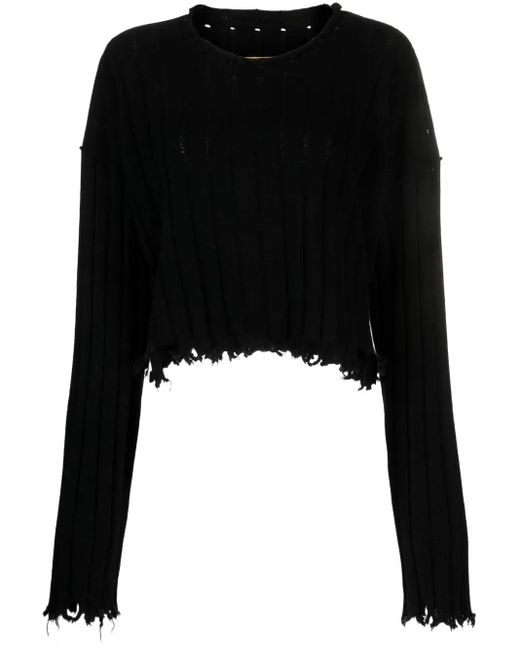 Maglione Con Orlo A Taglio Vivo-Donna di Uma Wang in Black