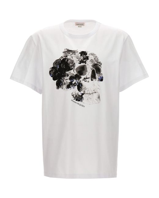 Alexander McQueen White Printed T-shirt for men