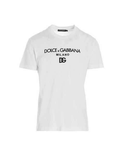 'DG Essential' T Shirt Bianco di Dolce & Gabbana in White da Uomo
