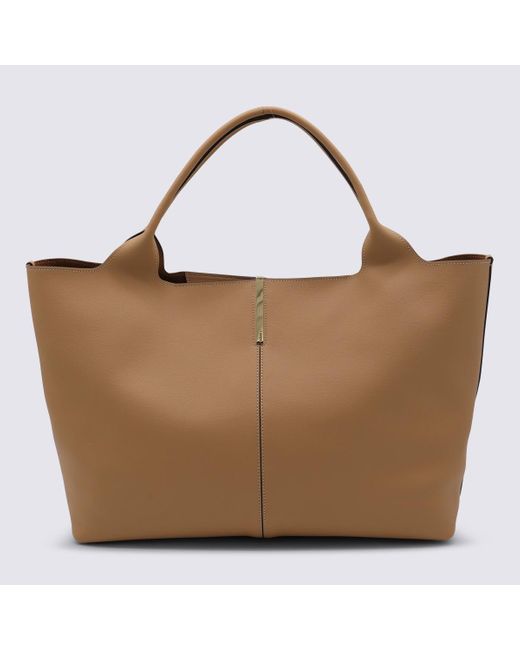 Tod's Brown Camel Leather Top Handle Bag