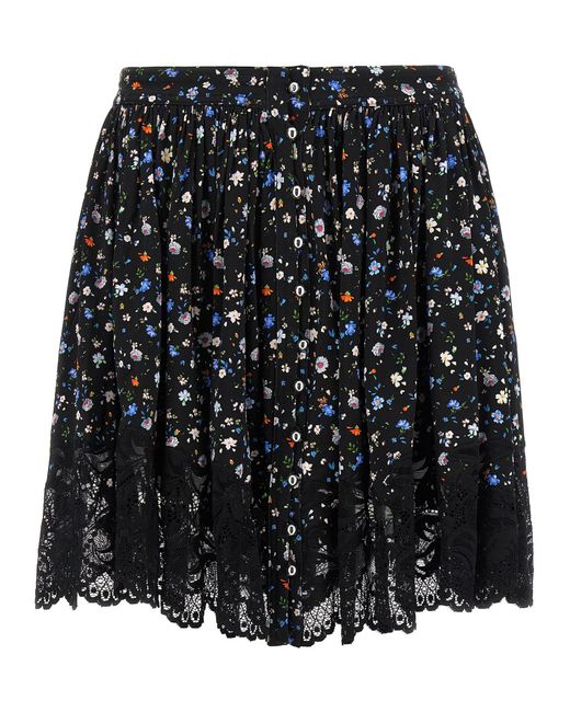 Floral Lace Skirt Gonne Nero-Donna di Rabanne in Black