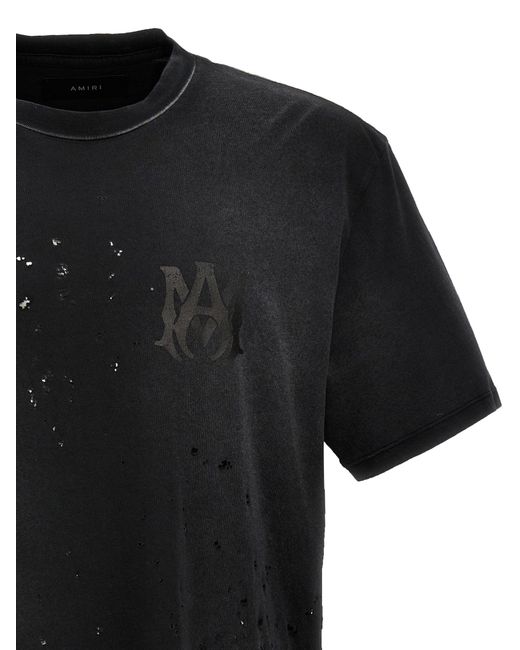 | T-shirt effetto invecchiato | male | NERO | XXL di Amiri in Black da Uomo
