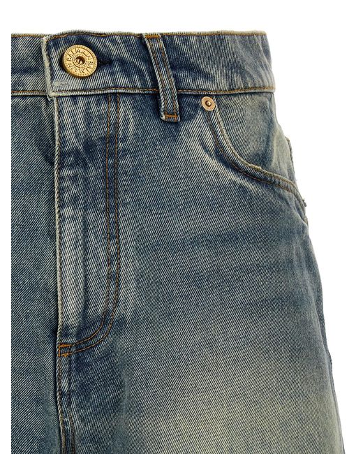 Vintage Denim Shorts Bermuda, Short Blu di Balmain in Blue