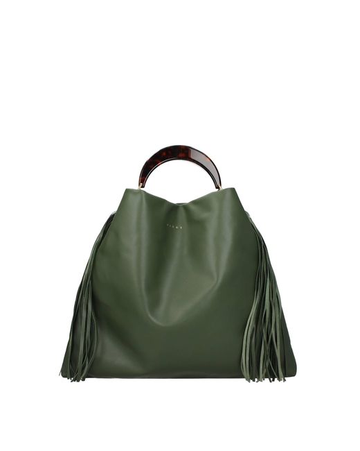 Marni Handbags Venice Leather Green | Lyst