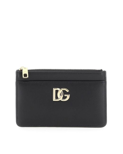 PORTA CARTE DG CON ZIP di Dolce & Gabbana in Black