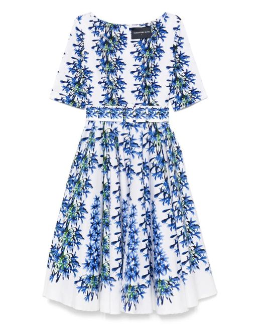 Abito Midi Abelia Stampa Tinker Bell Flower-Donna di Samantha Sung in Blue