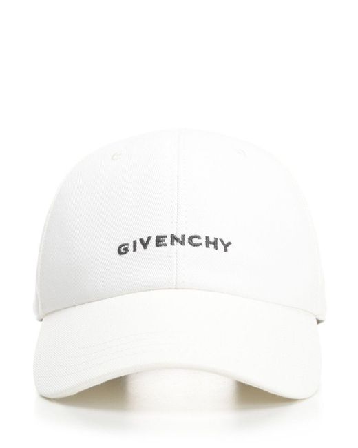Givenchy White Embroidered Cotton Cap Hats for men