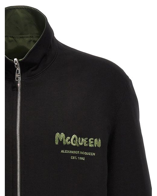 Alexander McQueen Black Reversible Bomber Jacket for men