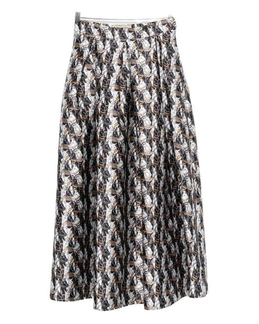 ALESSANDRO ENRIQUEZ White Printed Long Skirt