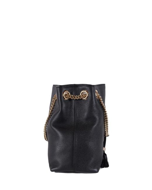 Gucci Soho GG Shoulder Bag In Black Leather