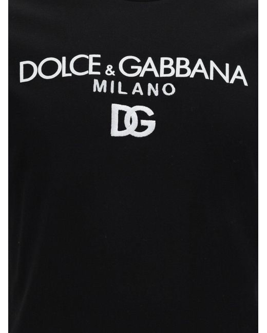 Dolce & Gabbana Black Cotton T-Shirt for men