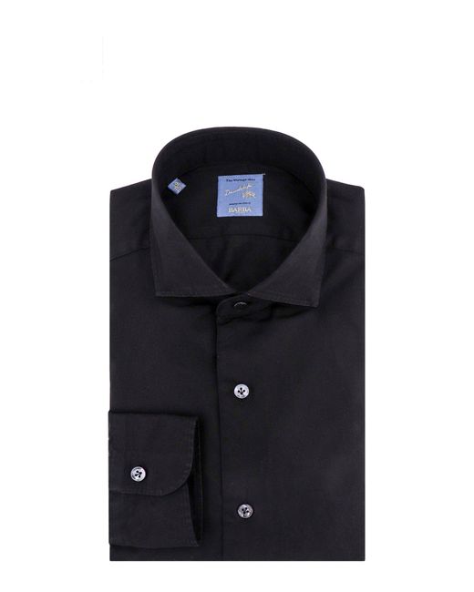 Barba Napoli Black Dandylife Cotton Shirt for men