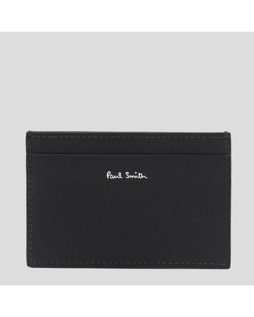 Paul Smith Black Leather Card Holder for men