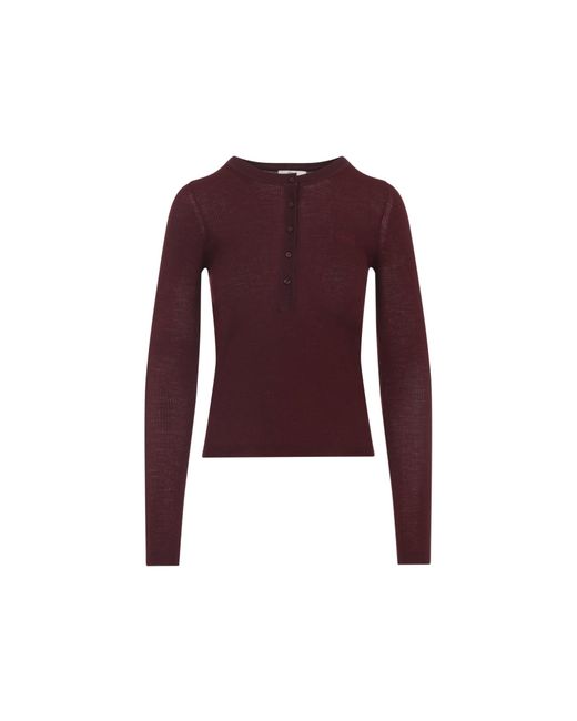 Burgundy Wool And Silk Pullover-Donna di Chloé in Purple