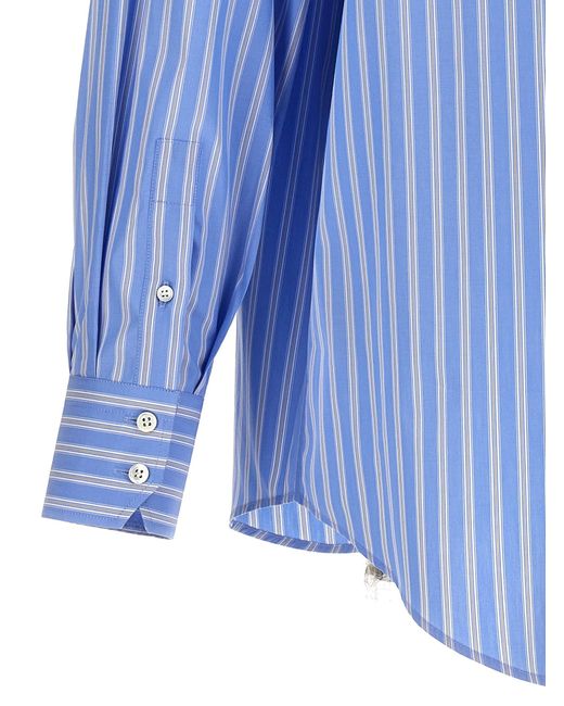 Bluemarble Blue Rhinestoned Stardust Stripe Shirt, Blouse for men