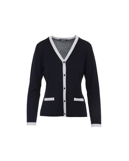 Max Mara Blue Virgin Wool Kenya Cardigan