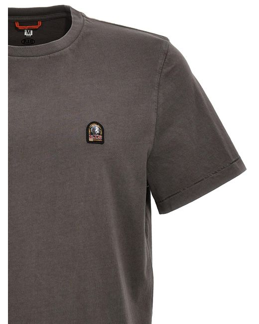 Logo Patch T Shirt Grigio di Parajumpers in Gray da Uomo