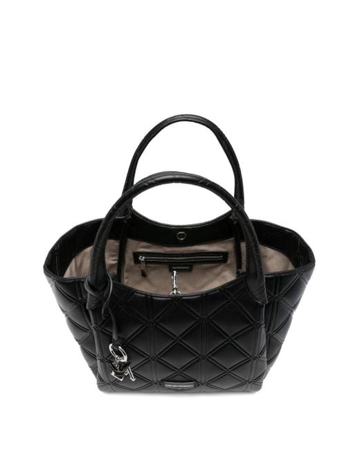 Emporio Armani Exclusive Black Leather Shopping Bag