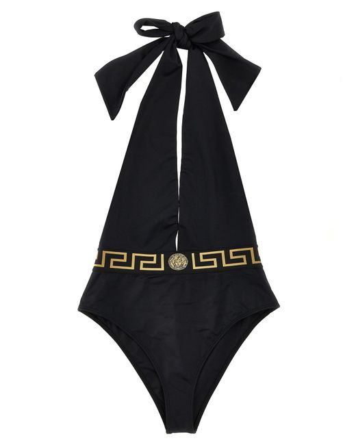 Versace Black Greca Beachwear