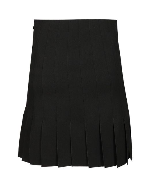 Marni Black Pleated Wool Mini Skirt Skirts