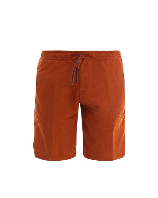 PERFECTION GDM White Linen And Cotton Bermuda Shorts for men