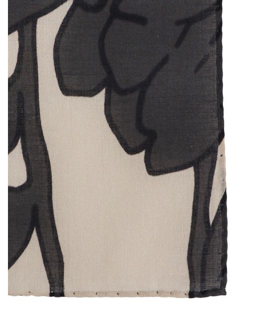 Foulard in cotone con stampa floreale di Brunello Cucinelli in Black