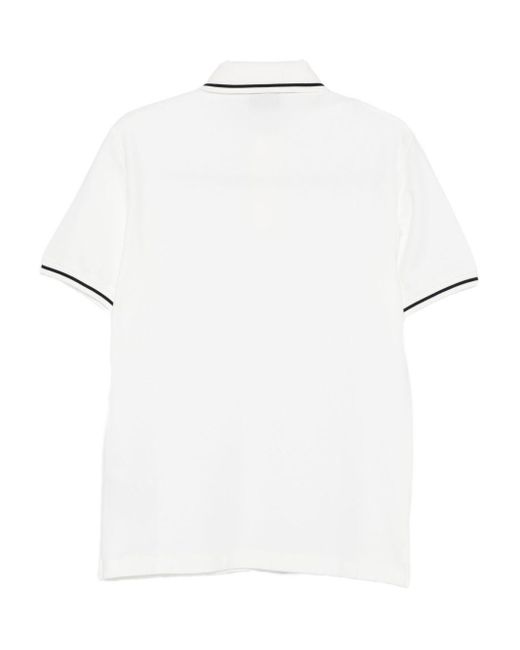Emporio Armani White Short Sleeves Logo Polo for men