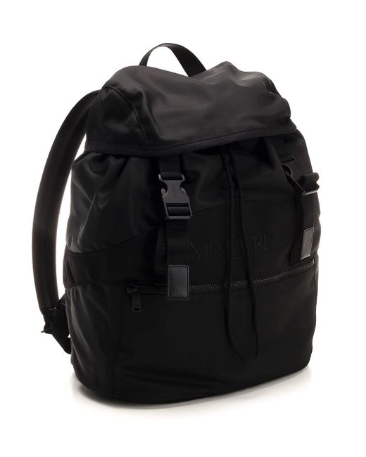 Saint Laurent Black Nylon Backpack Backpacks for men