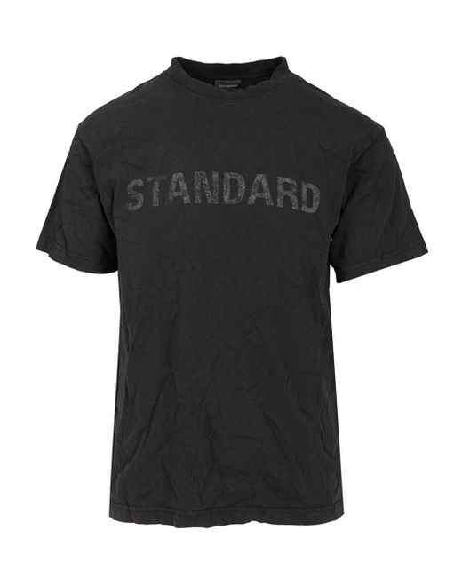Balenciaga Black Standard Print Cotton T-Shirt for men