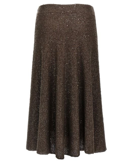 Brunello Cucinelli Brown Texture Dazzling Skirt