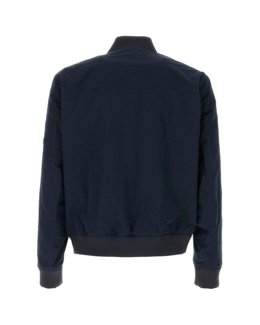 Boss Blue Polyester Blend Comber Bomber Jacket for men