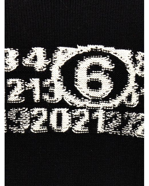 MM6 by Maison Martin Margiela Black Numeric Signature Sweater, Cardigans for men
