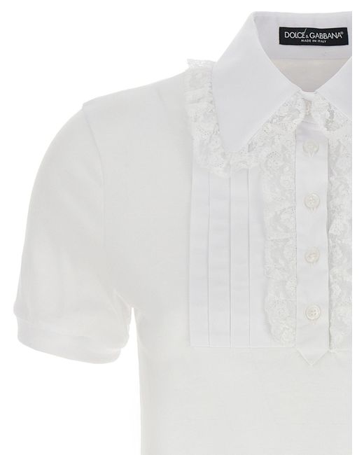 Plastron T Shirt Bianco di Dolce & Gabbana in White