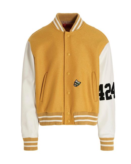 424 Yellow 'college' Bomber Jacket for men