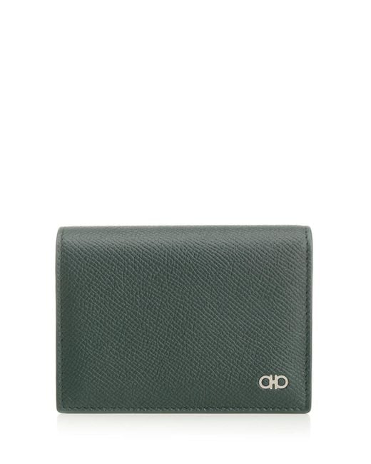 Ferragamo Green "Gancini" Credit Card Holder for men