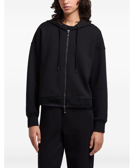 EA7 Black Cotton Hooded Blouson Jacket
