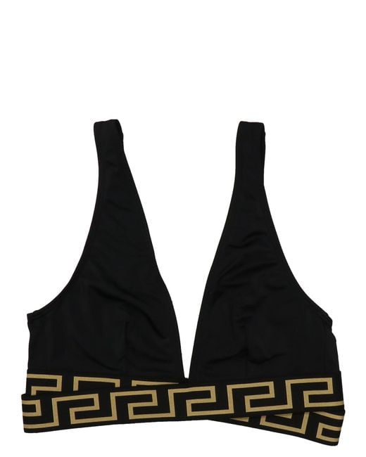 Versace Logo Bikini Top Beachwear Black