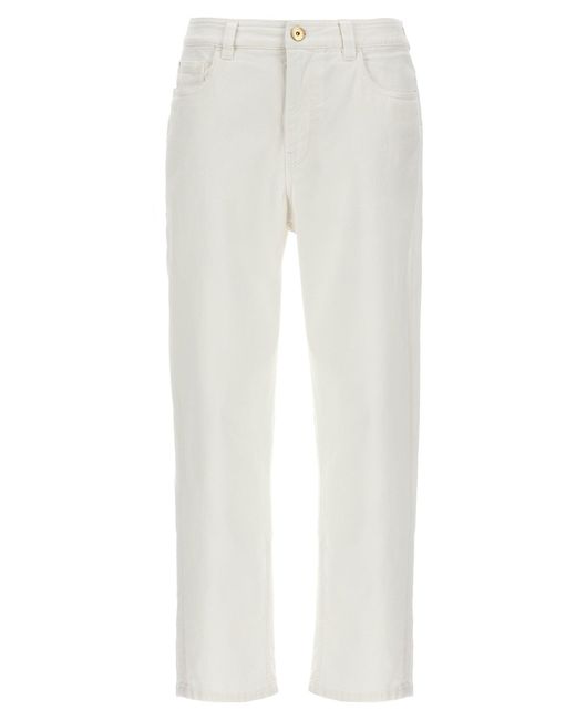 Baggy Jeans Bianco di Brunello Cucinelli in White