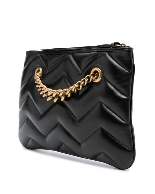 Gucci Black Gg Marmont Medium Clutch Bag