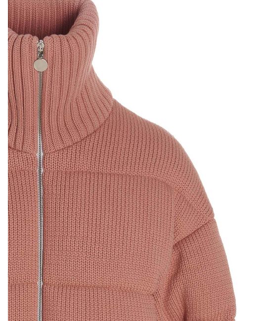 Ienki Ienki Pink Knitted Puffer Jacket