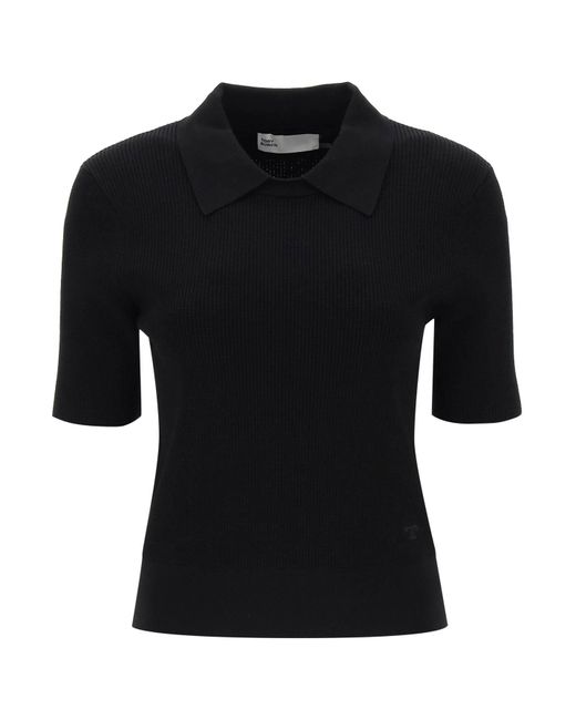 Tory Burch Black Knitted Polo Shirt