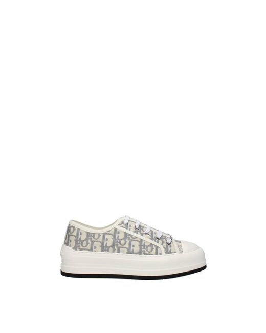 Dior White Sneakers Fabric Stone