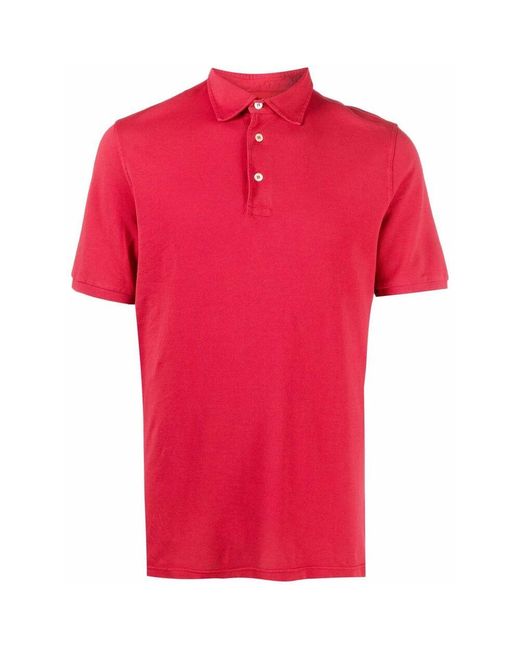Fedeli Red Cotton Sweaters for men
