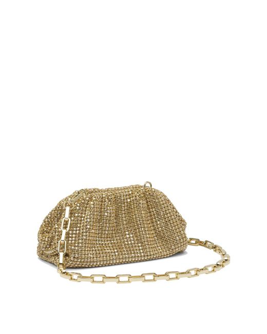 Self-Portrait Natural Embellished Chainmail Clutch Bag