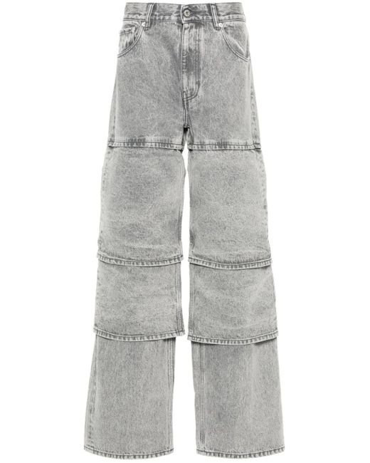 Jeans a gamba larga con pannelli di Y. Project in Gray