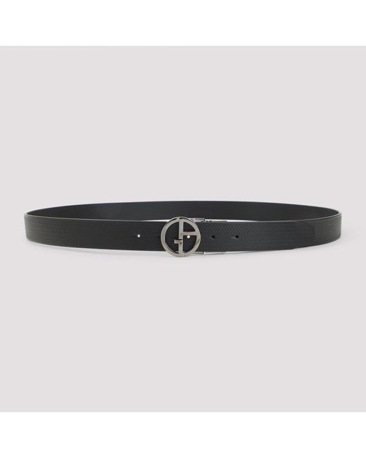 Plate Belt-Uomo di Giorgio Armani in Black da Uomo
