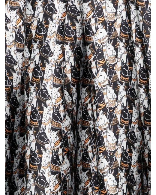 ALESSANDRO ENRIQUEZ White Printed Long Skirt
