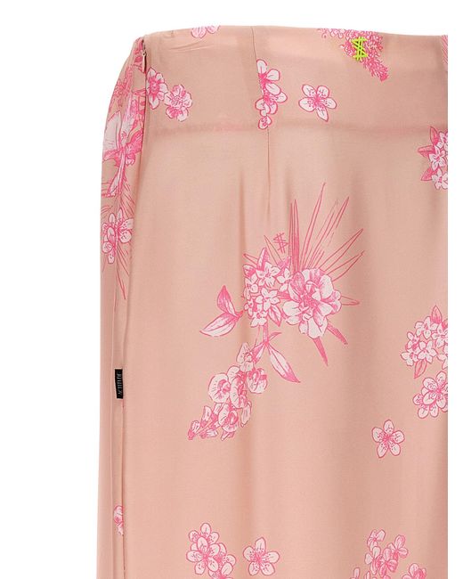 Twin Set Pink Floral Print Skirt Skirts